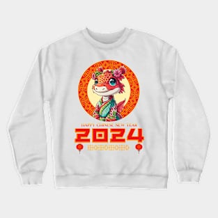 Cute Girl Dragon: Happy Chinese New Year 2024! Crewneck Sweatshirt